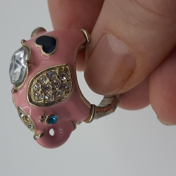 BETSEY JOHNSON Pink and Gold Elephant Ring - Picture 3 of 5